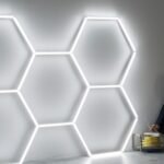 Smart LED recessed and outdoor lighting setup with customizable ambient colors and automation features using a Lumary coupon code for savings