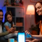 Modern living room featuring Lumary smart LED recessed lighting with customizable brightness and color settings enhanced by Lumary coupon code deals